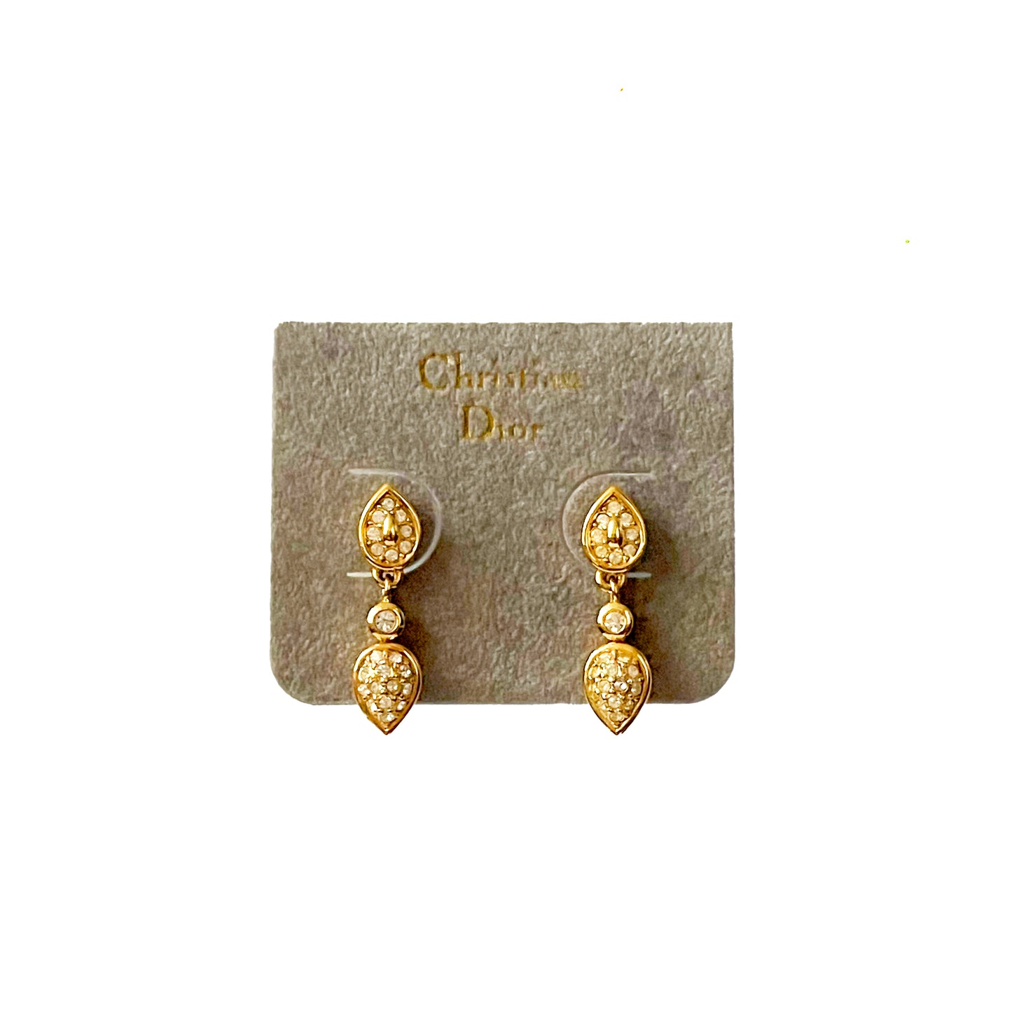 Christian Dior ラインストーン ゴールド ヴィンテージピアス