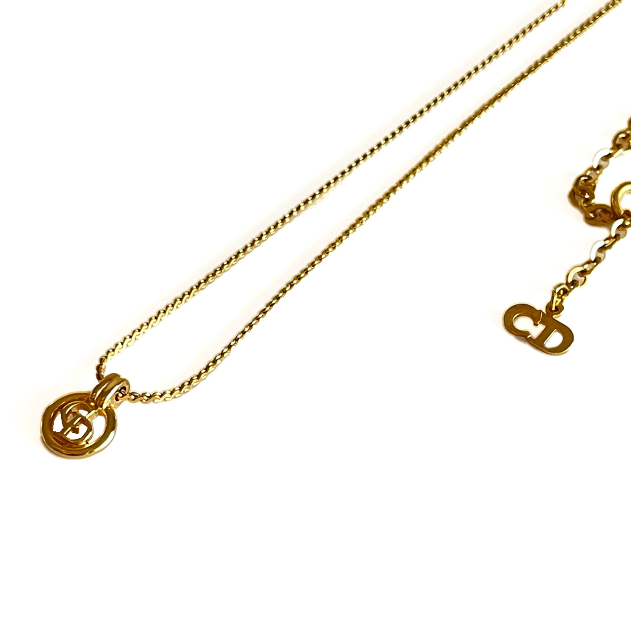 Christian Dior ロゴデザイン ゴールド チェーン ネックレス