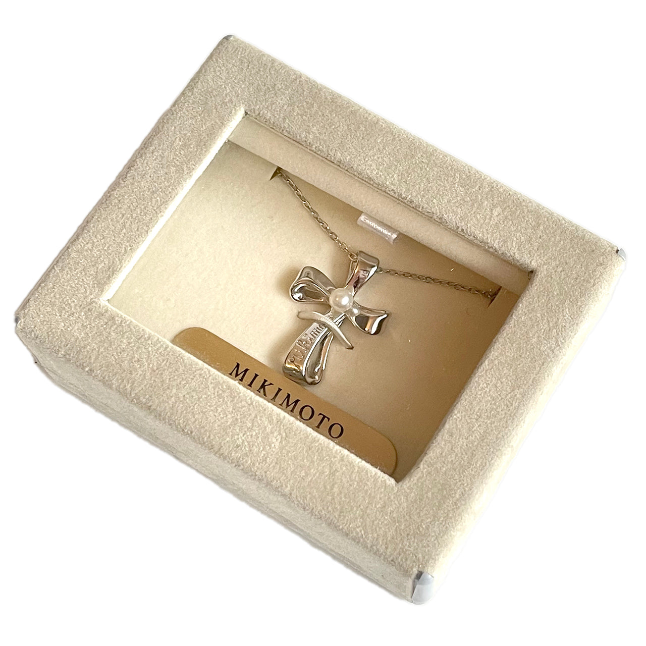 MIKIMOTO クロス シルバー パール ネックレス