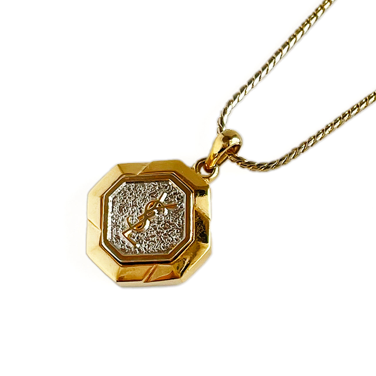 YVES SAINT LAURENT ロゴプレートネックレス