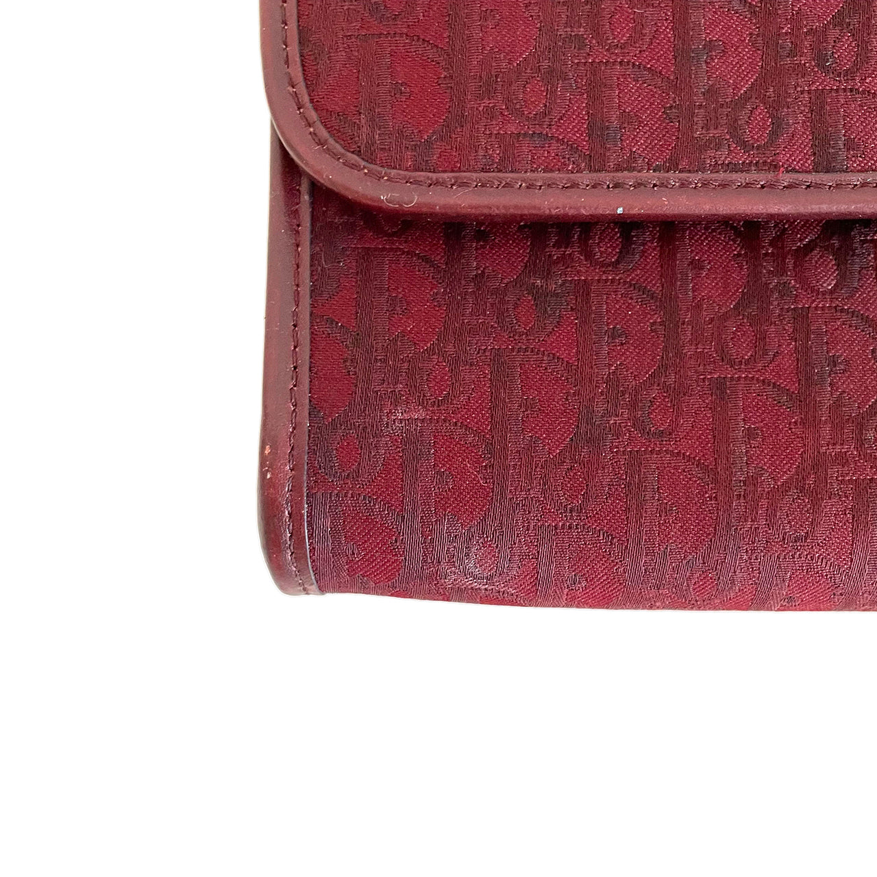 Christian Dior トロッターパターンロゴプレート チェーンバッグ ボルドー