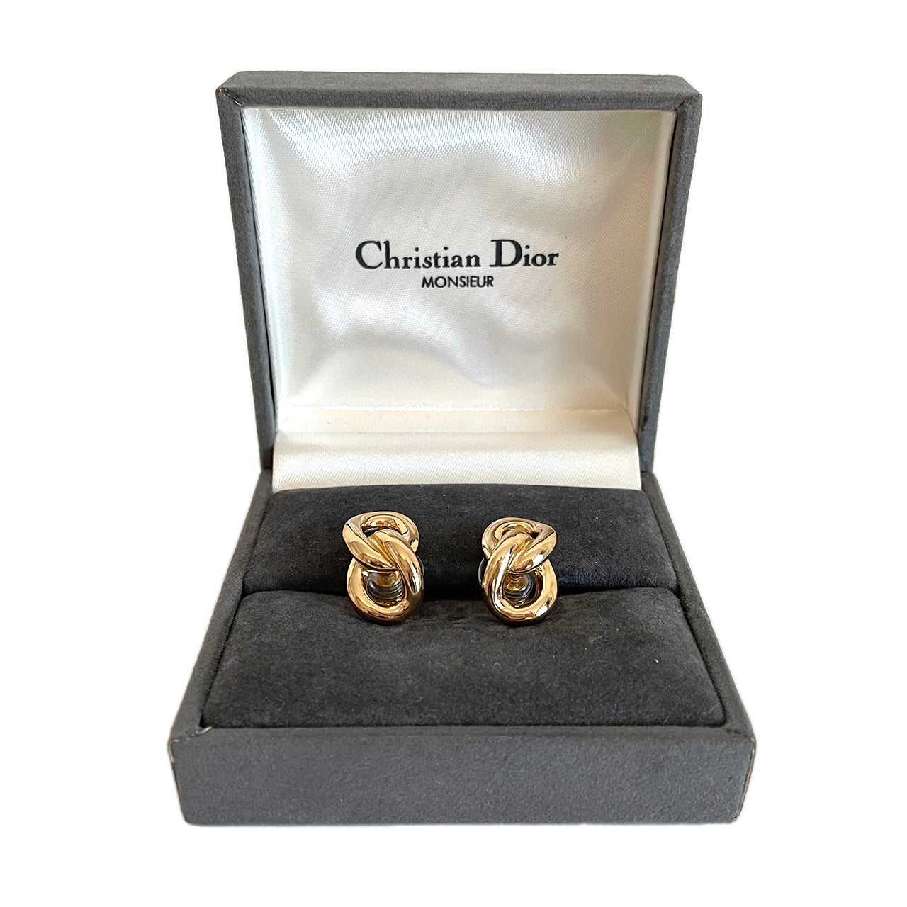 Christian Dior ダブルフープゴールド ピアス