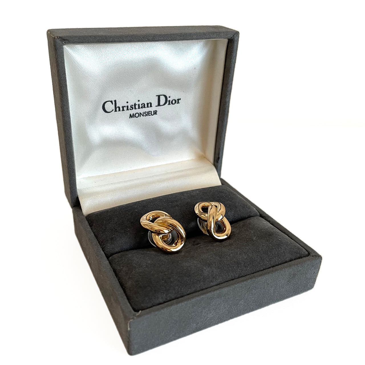 Christian Dior ダブルフープゴールド ピアス