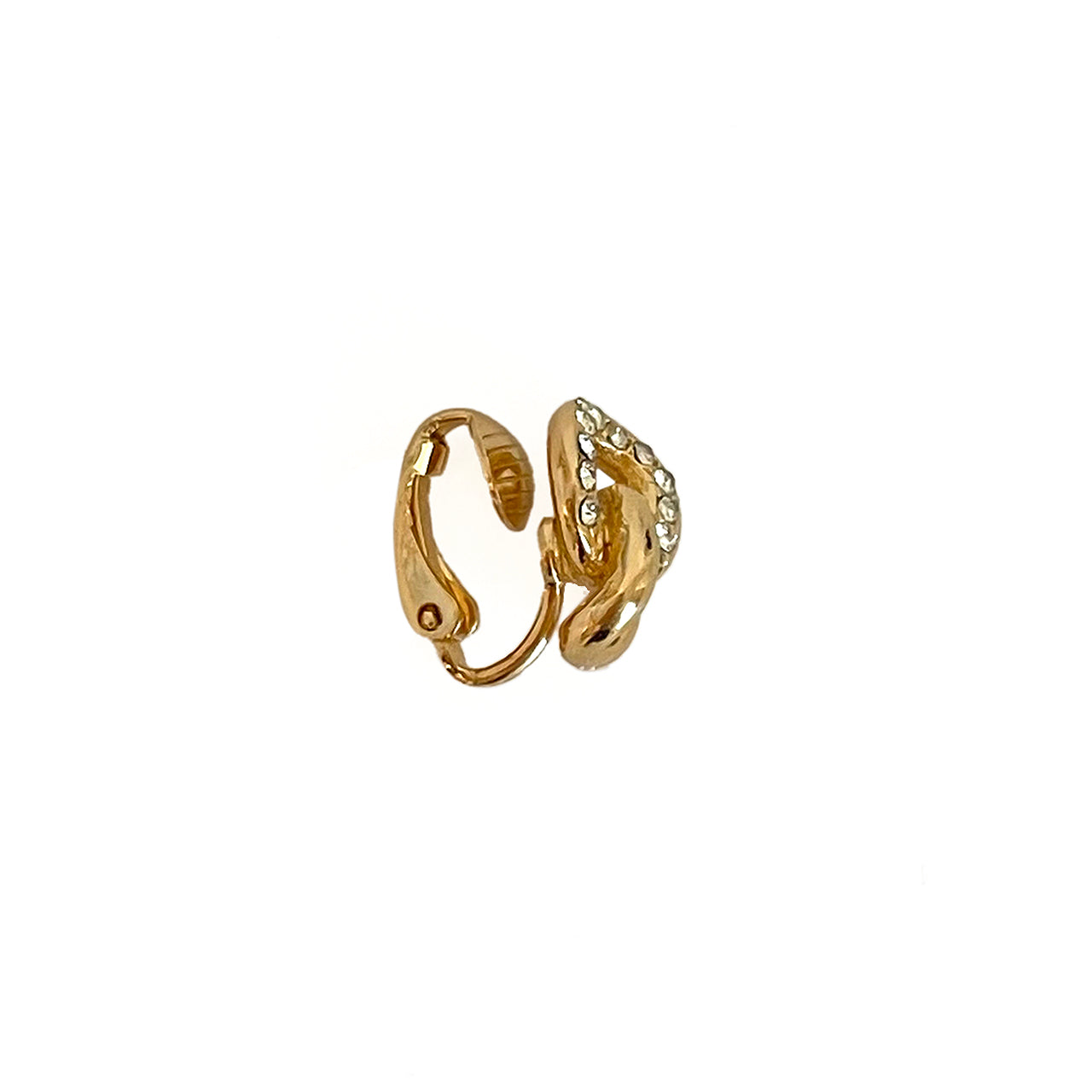 Christian Dior ゴールドチェーンラインストーン イヤリング
