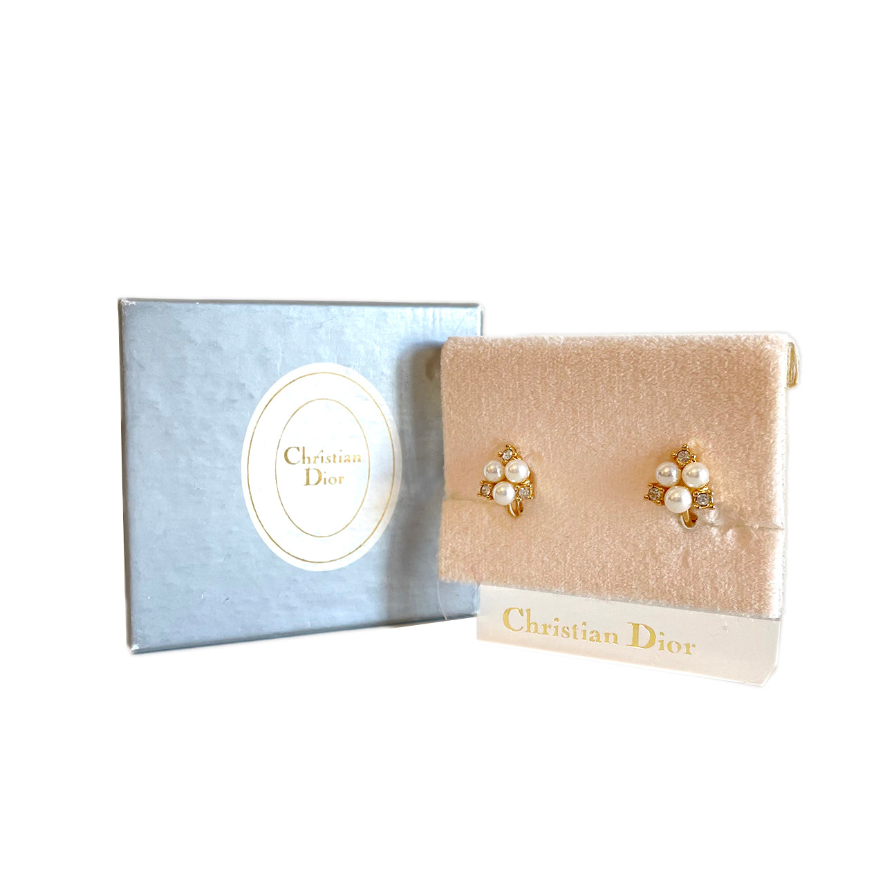 Christian Dior パールゴールド ヴィンテージイヤリング