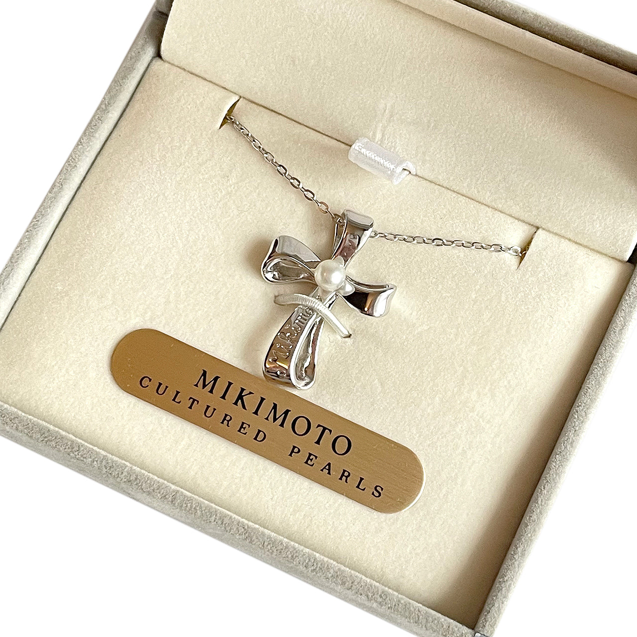 MIKIMOTO クロス シルバー パール ネックレス