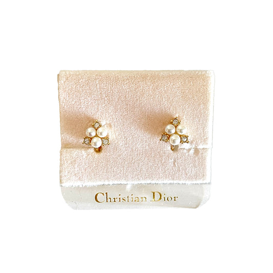 Christian Dior パールゴールド ヴィンテージイヤリング